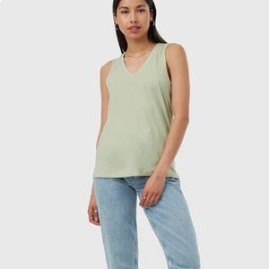 Tentree Treeblend V-Neck Tank Top Green Small